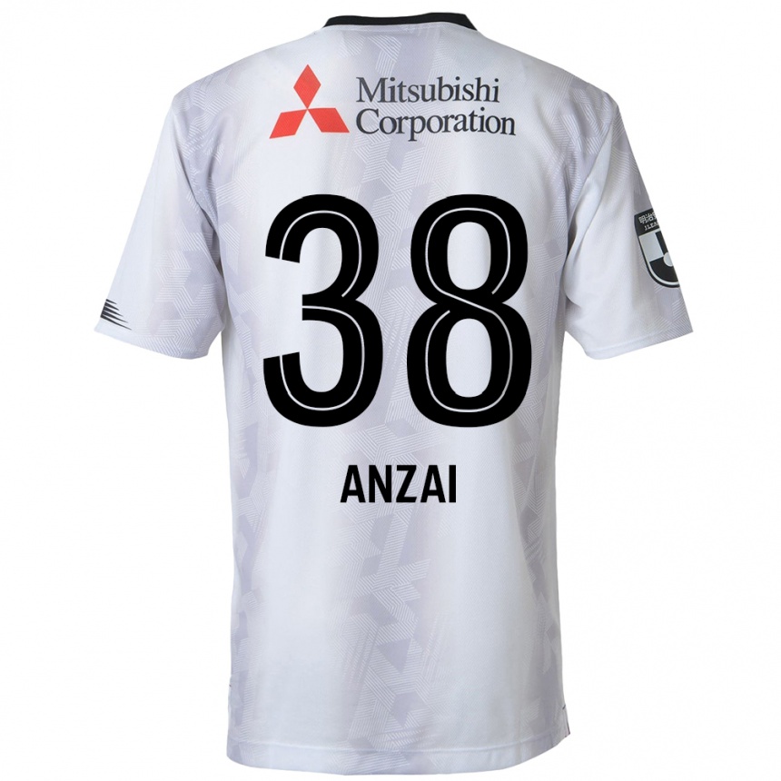 Niño Fútbol Camiseta Soma Anzai #38 Blanco Negro 2ª Equipación 2024/25