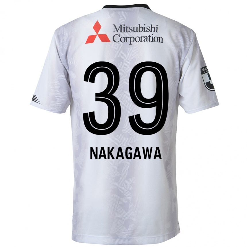 Niño Fútbol Camiseta Teruhito Nakagawa #39 Blanco Negro 2ª Equipación 2024/25