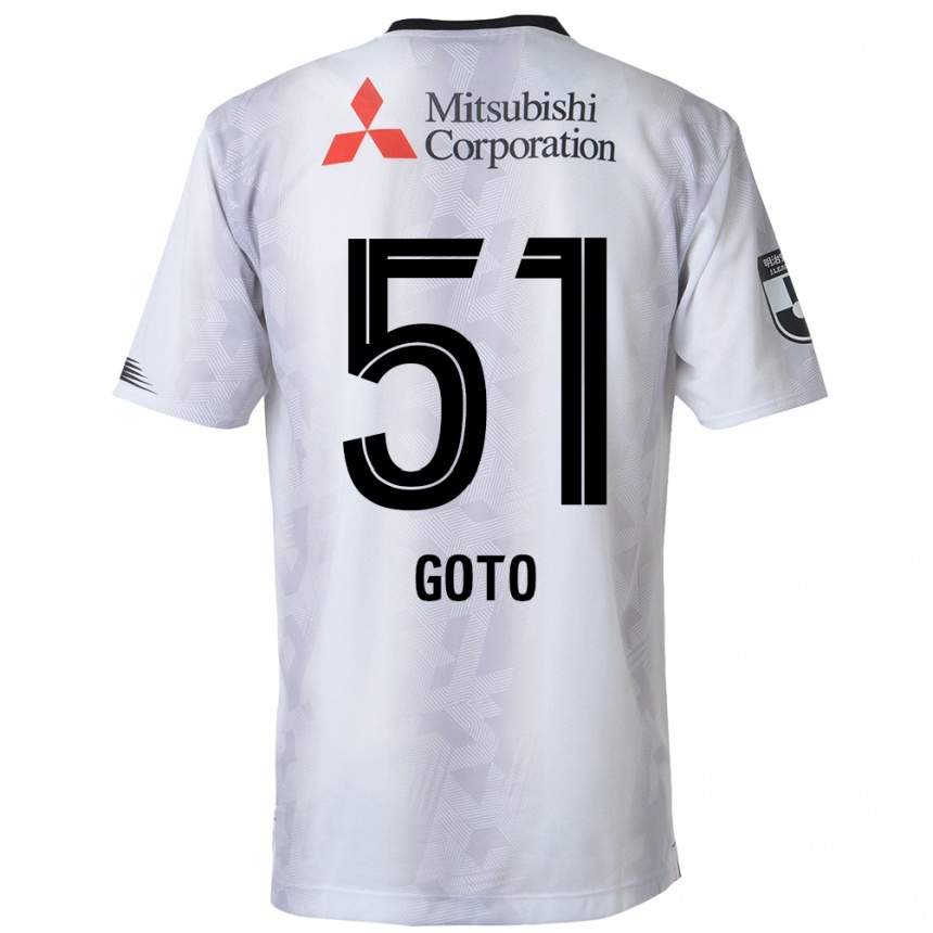 Niño Fútbol Camiseta Wataru Goto #51 Blanco Negro 2ª Equipación 2024/25