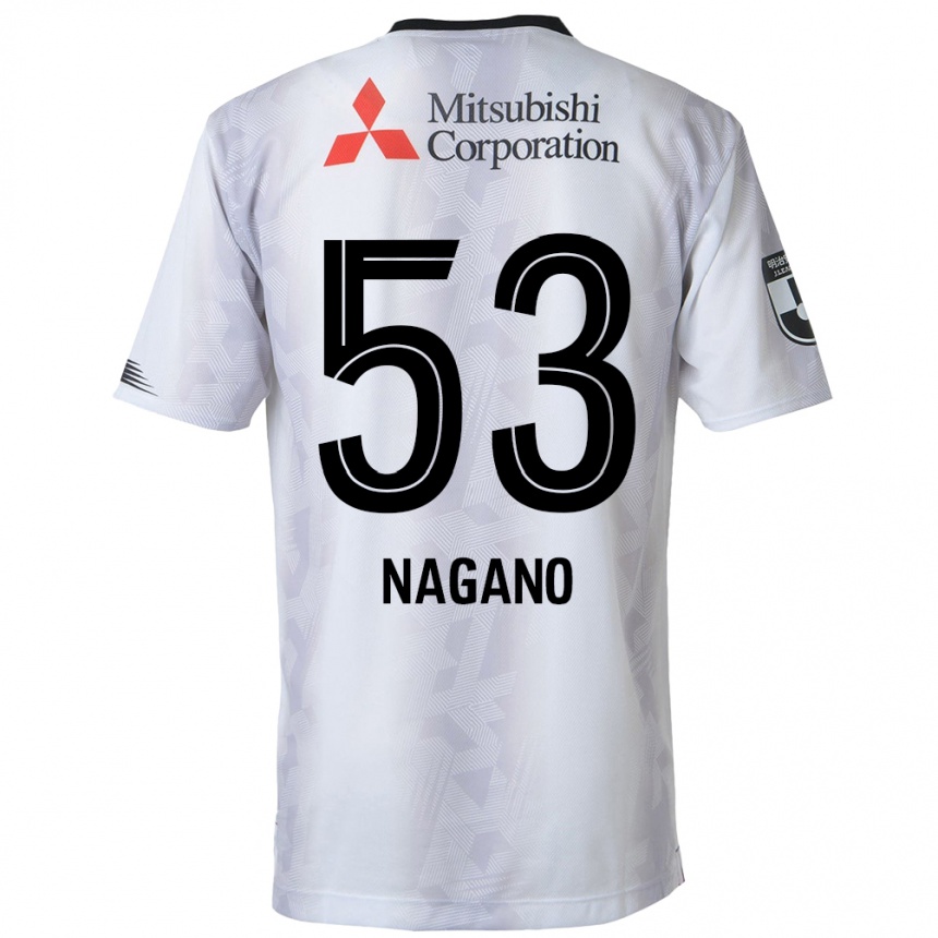 Niño Fútbol Camiseta Shuto Nagano #53 Blanco Negro 2ª Equipación 2024/25