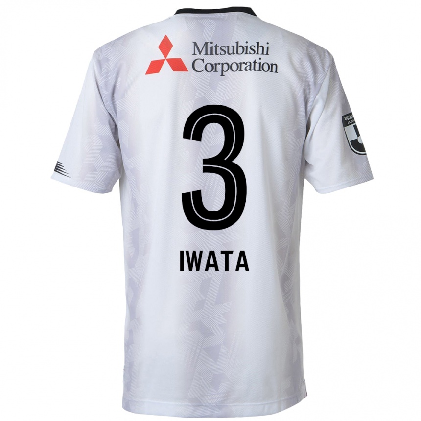 Niño Fútbol Camiseta Yuki Iwata #3 Blanco Negro 2ª Equipación 2024/25