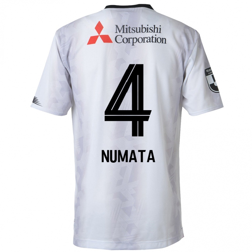 Niño Fútbol Camiseta Seisa Numata #4 Blanco Negro 2ª Equipación 2024/25