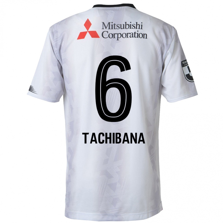 Niño Fútbol Camiseta Keigo Tachibana #6 Blanco Negro 2ª Equipación 2024/25