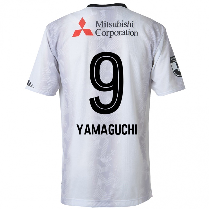 Niño Fútbol Camiseta Taiyo Yamaguchi #9 Blanco Negro 2ª Equipación 2024/25