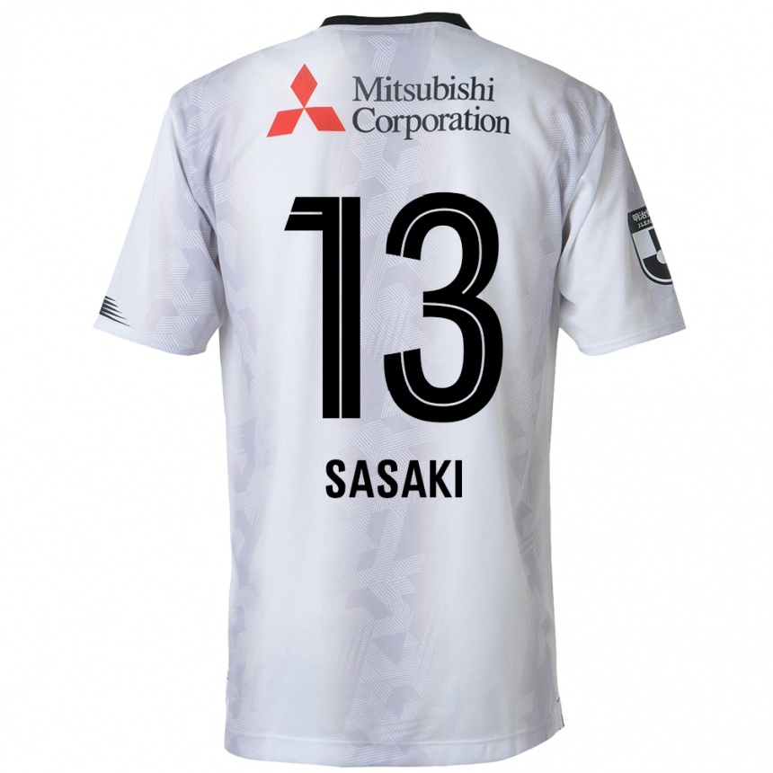 Niño Fútbol Camiseta Shoei Sasaki #13 Blanco Negro 2ª Equipación 2024/25