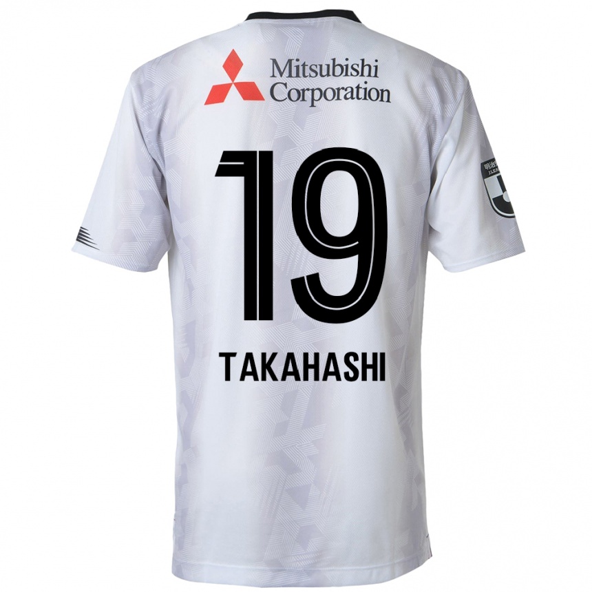 Niño Fútbol Camiseta Yuya Takahashi #19 Blanco Negro 2ª Equipación 2024/25