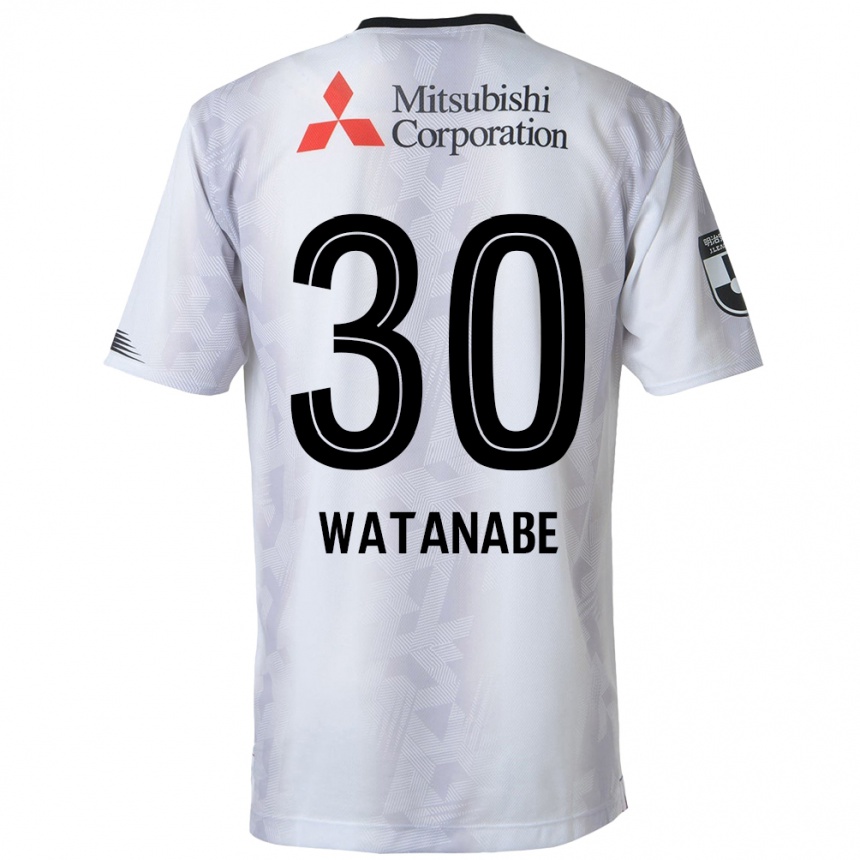 Niño Fútbol Camiseta Matthew Watanabe #30 Blanco Negro 2ª Equipación 2024/25