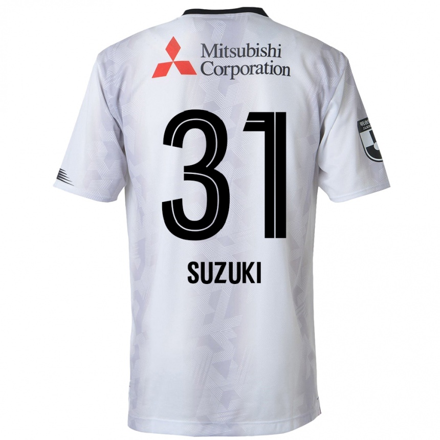 Niño Fútbol Camiseta Kaede Suzuki #31 Blanco Negro 2ª Equipación 2024/25