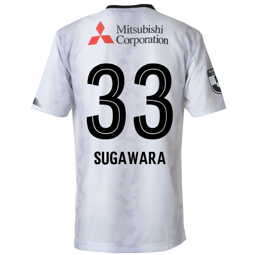 Niño Fútbol Camiseta Yuta Sugawara #33 Blanco Negro 2ª Equipación 2024/25