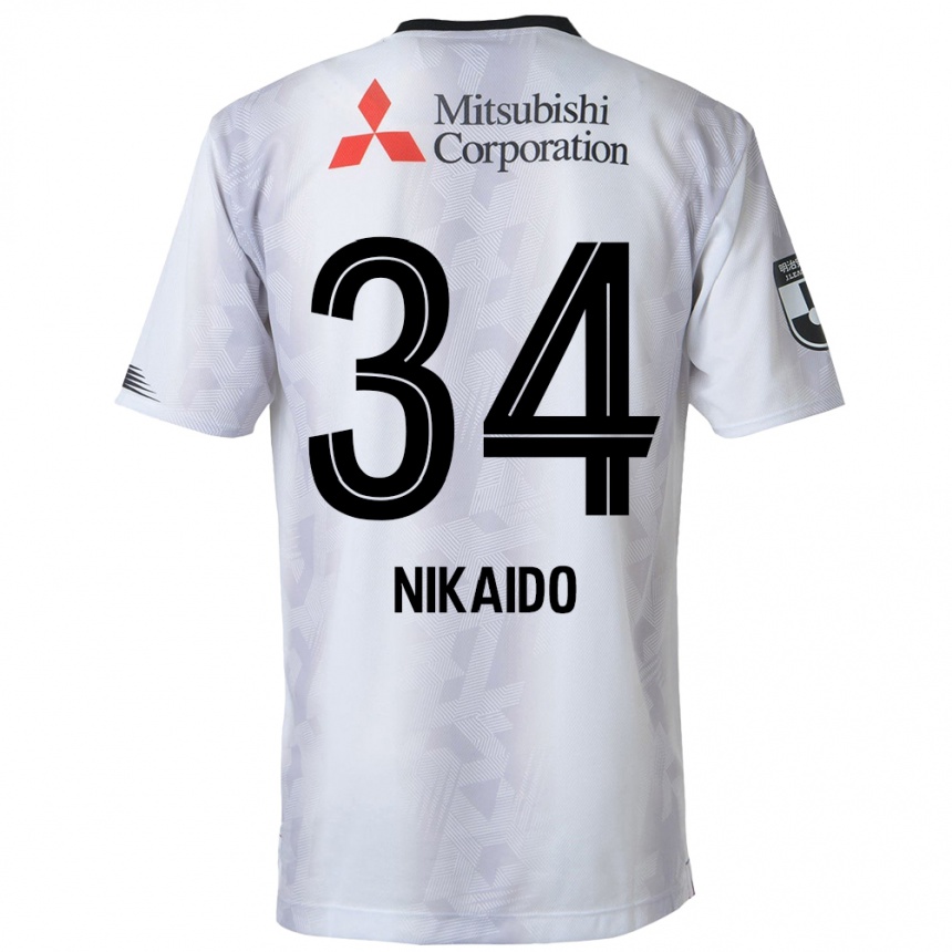 Niño Fútbol Camiseta Rintaro Nikaido #34 Blanco Negro 2ª Equipación 2024/25