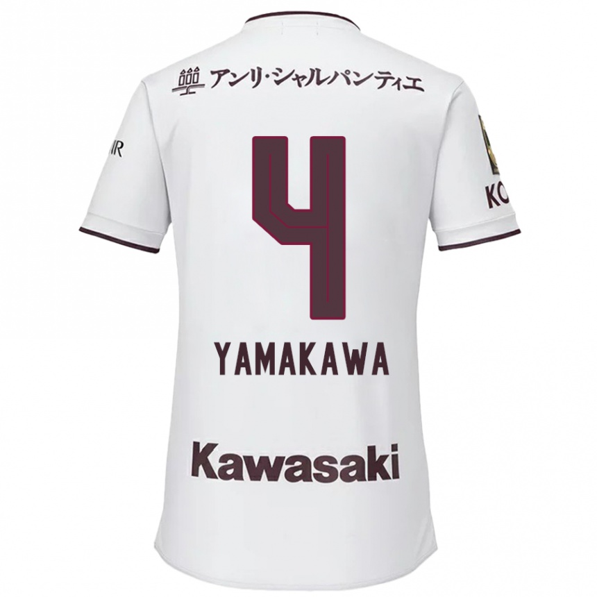 Niño Fútbol Camiseta Tetsushi Yamakawa #4 Blanco Rojo 2ª Equipación 2024/25