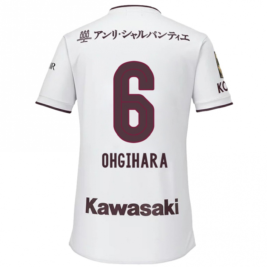 Niño Fútbol Camiseta Takahiro Ogihara #6 Blanco Rojo 2ª Equipación 2024/25