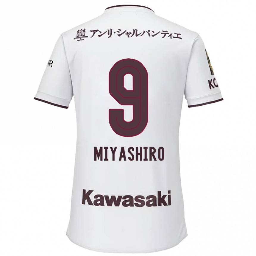 Niño Fútbol Camiseta Taisei Miyashiro #9 Blanco Rojo 2ª Equipación 2024/25