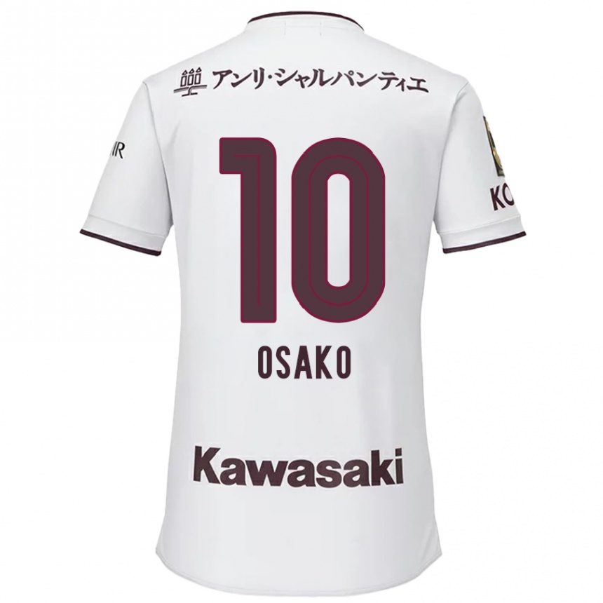 Niño Fútbol Camiseta Yuya Osako #10 Blanco Rojo 2ª Equipación 2024/25