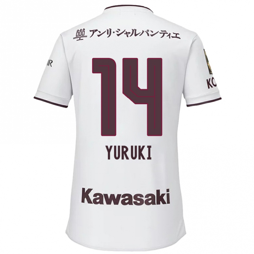 Niño Fútbol Camiseta Koya Yuruki #14 Blanco Rojo 2ª Equipación 2024/25