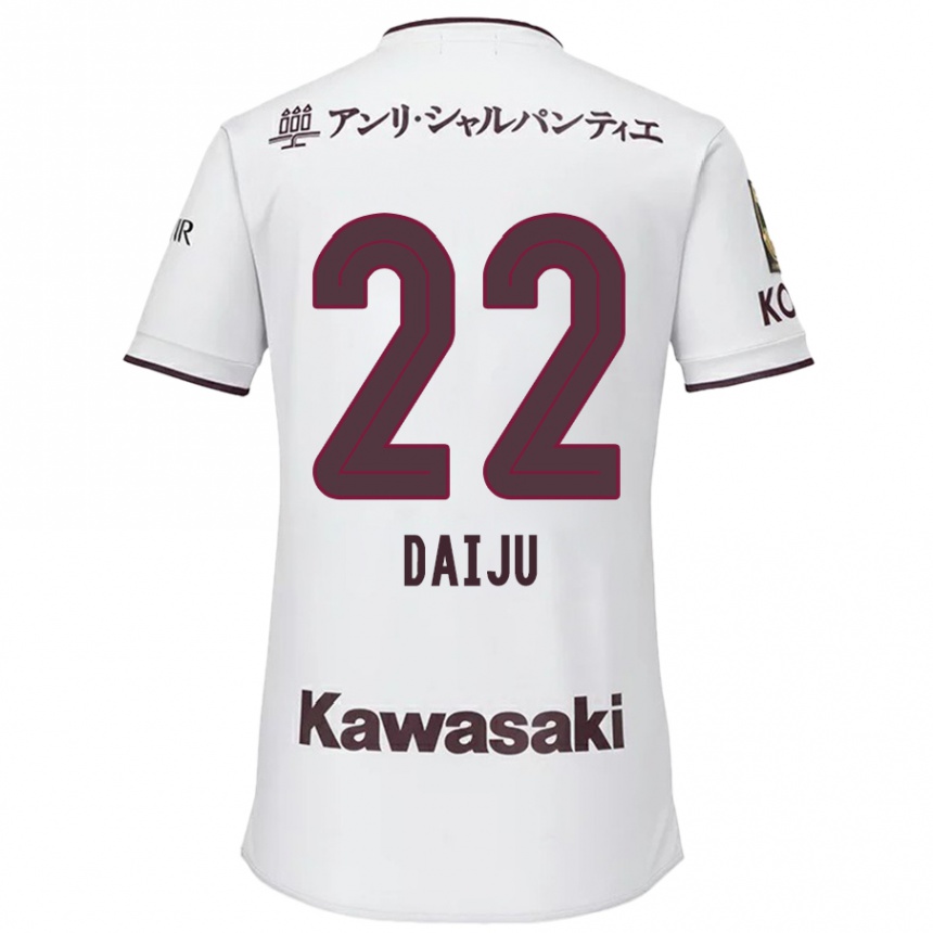 Niño Fútbol Camiseta Daiju Sasaki #22 Blanco Rojo 2ª Equipación 2024/25