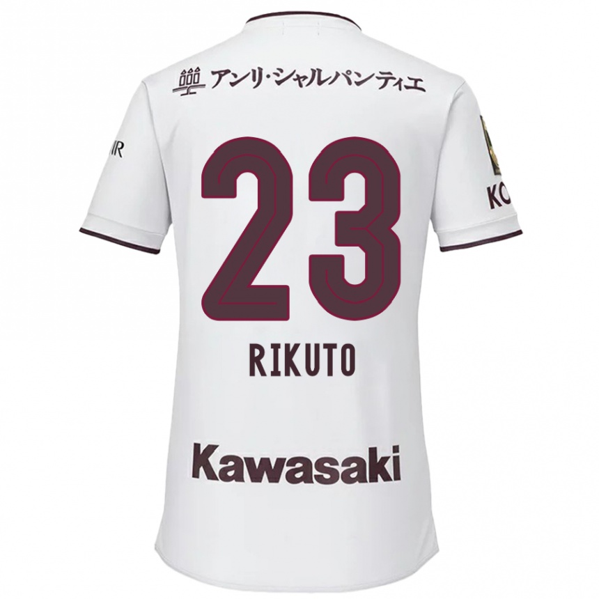 Niño Fútbol Camiseta Rikuto Hirose #23 Blanco Rojo 2ª Equipación 2024/25