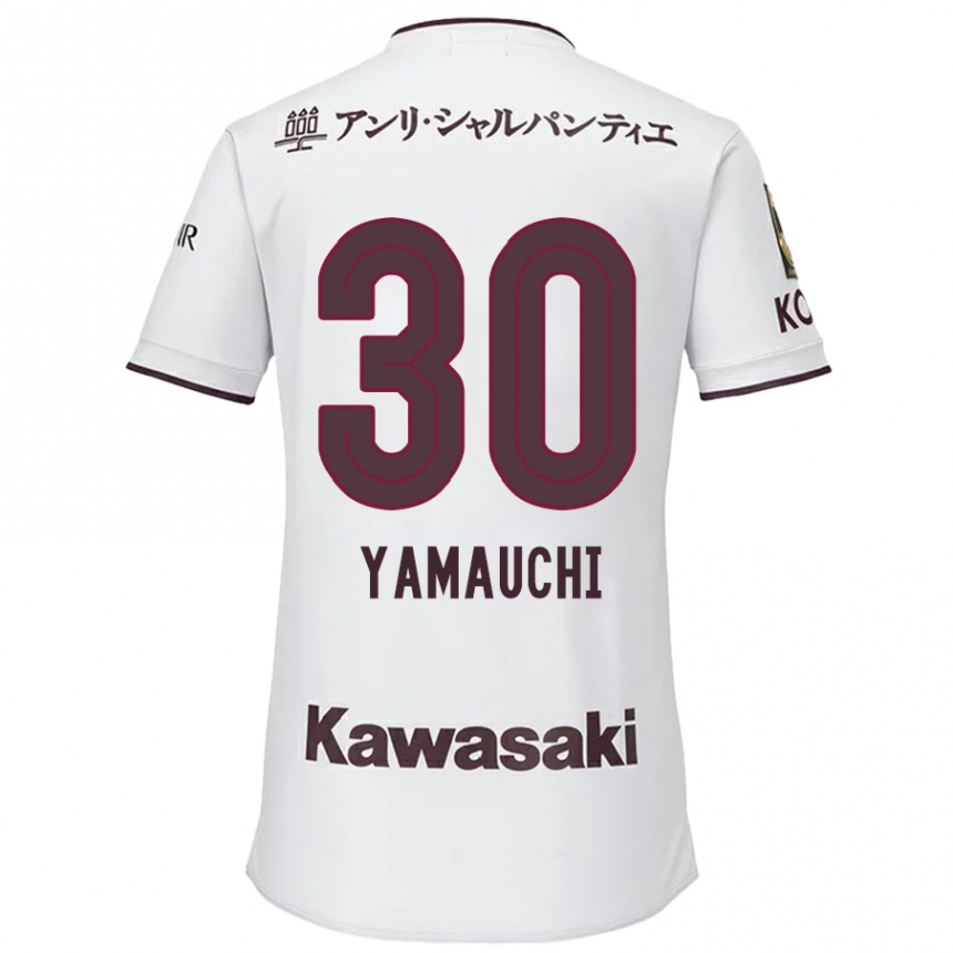 Niño Fútbol Camiseta Kakeru Yamauchi #30 Blanco Rojo 2ª Equipación 2024/25