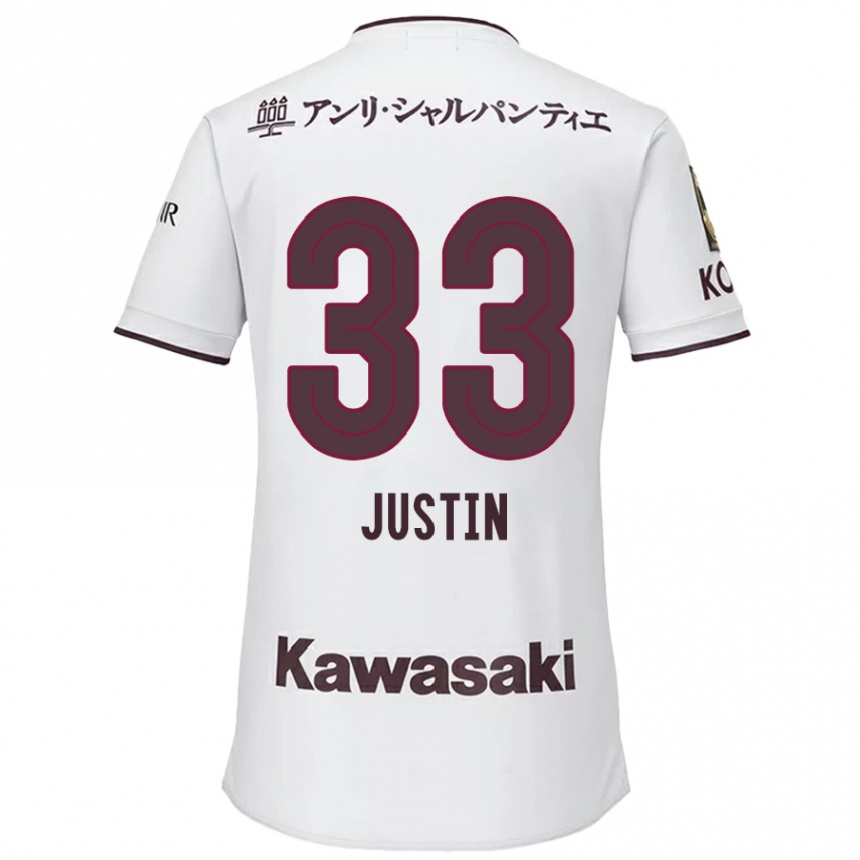 Niño Fútbol Camiseta Justin Homma #33 Blanco Rojo 2ª Equipación 2024/25