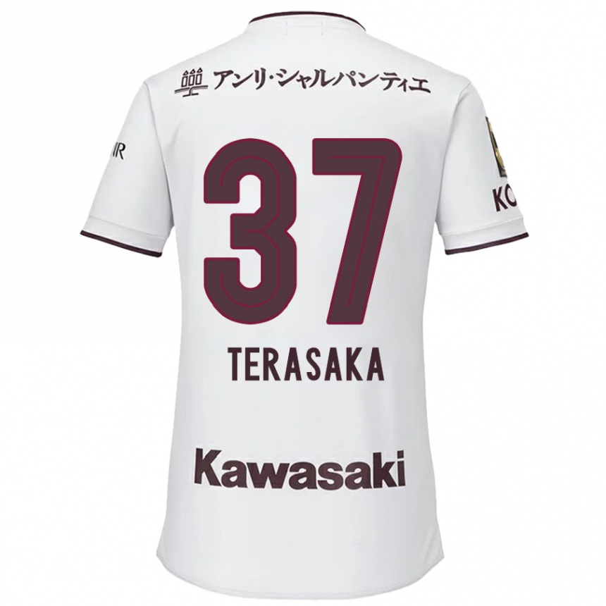 Niño Fútbol Camiseta Shogo Terasaka #37 Blanco Rojo 2ª Equipación 2024/25