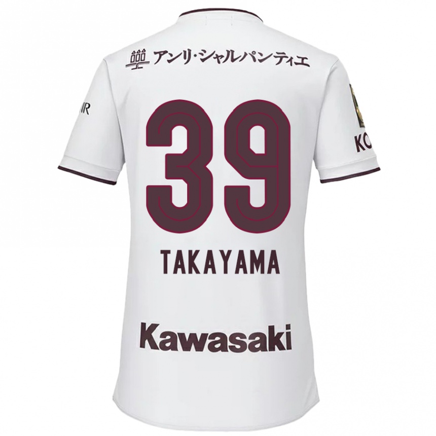 Niño Fútbol Camiseta Shioki Takayama #39 Blanco Rojo 2ª Equipación 2024/25