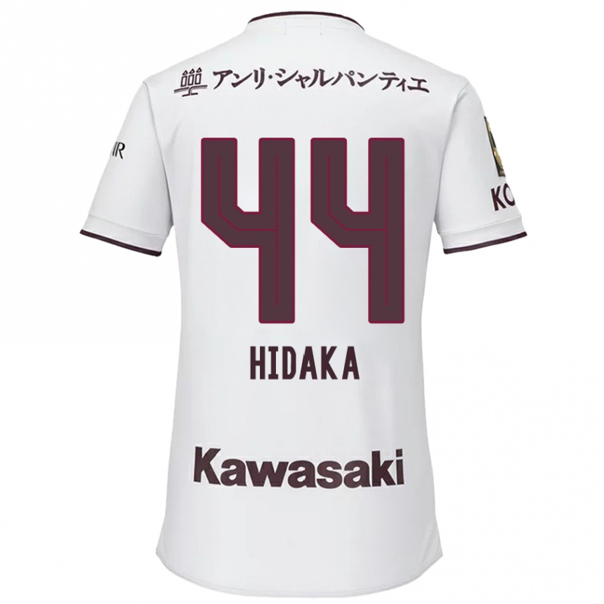 Niño Fútbol Camiseta Mitsuki Hidaka #44 Blanco Rojo 2ª Equipación 2024/25