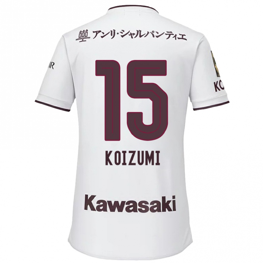 Niño Fútbol Camiseta Fuga Koizumi #15 Blanco Rojo 2ª Equipación 2024/25