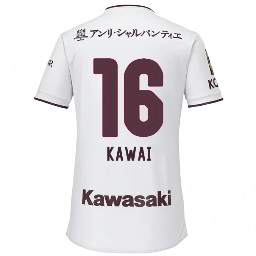 Niño Fútbol Camiseta Yuka Kawai #16 Blanco Rojo 2ª Equipación 2024/25