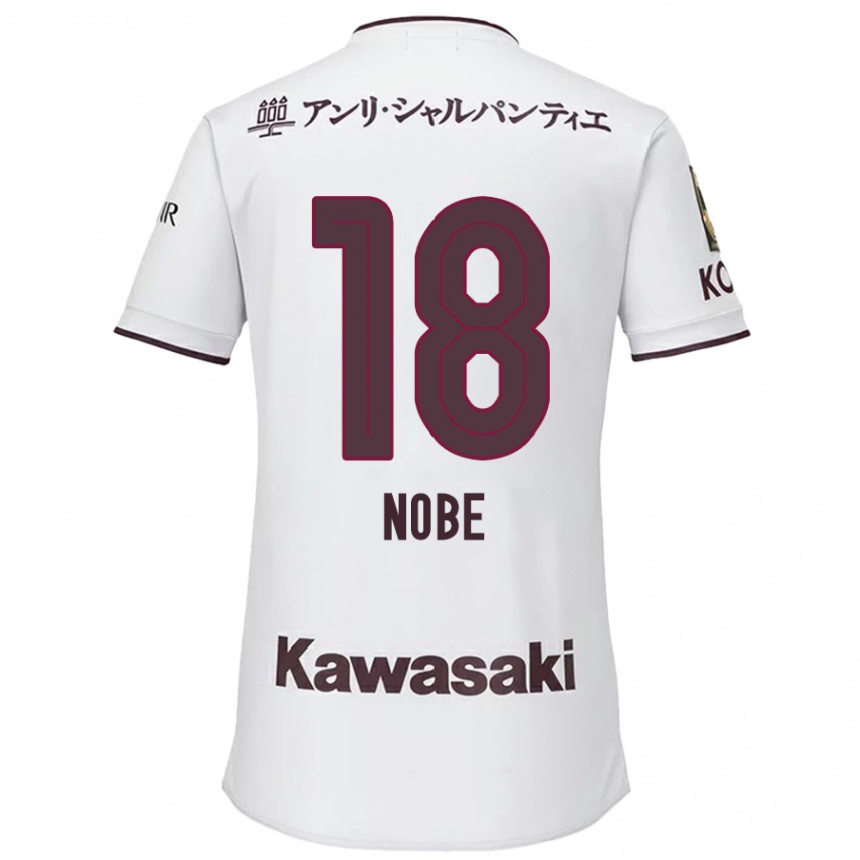 Niño Fútbol Camiseta Tomohiro Nobe #18 Blanco Rojo 2ª Equipación 2024/25