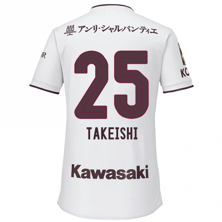 Niño Fútbol Camiseta Tsubasa Takeishi #25 Blanco Rojo 2ª Equipación 2024/25