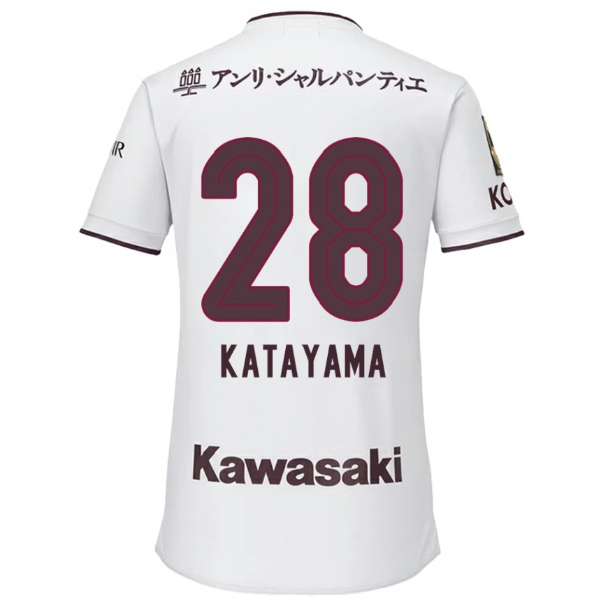 Niño Fútbol Camiseta Kota Katayama #28 Blanco Rojo 2ª Equipación 2024/25