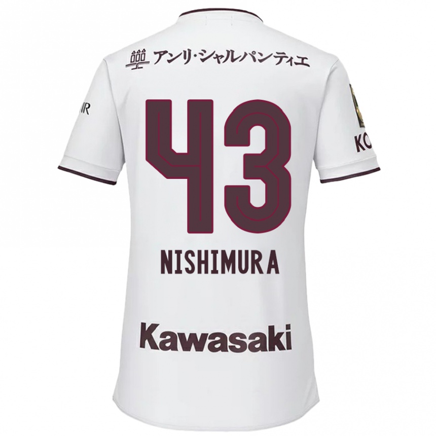 Niño Fútbol Camiseta Nagi Nishimura #43 Blanco Rojo 2ª Equipación 2024/25