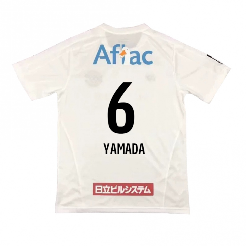 Niño Fútbol Camiseta Yuto Yamada #6 Blanco Negro 2ª Equipación 2024/25