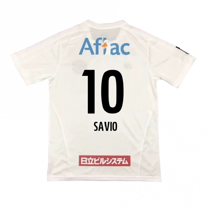 Niño Fútbol Camiseta Matheus Savio #10 Blanco Negro 2ª Equipación 2024/25