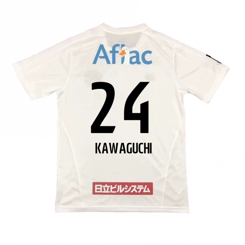 Niño Fútbol Camiseta Naoki Kawaguchi #24 Blanco Negro 2ª Equipación 2024/25