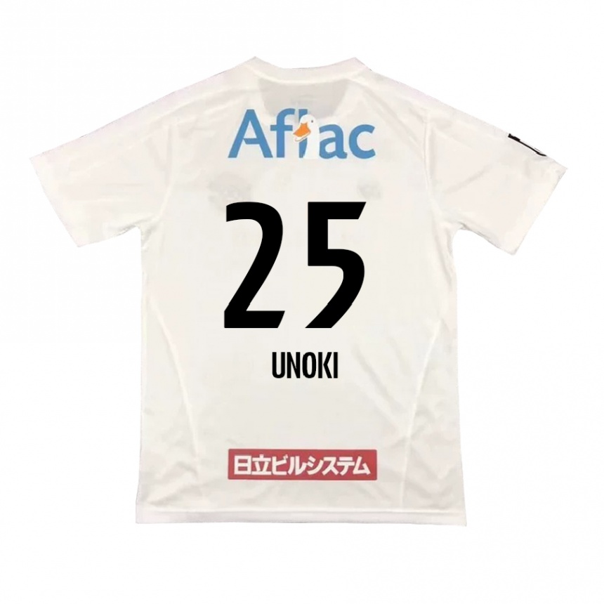 Niño Fútbol Camiseta Fumiya Unoki #25 Blanco Negro 2ª Equipación 2024/25