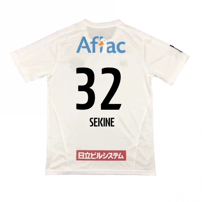 Niño Fútbol Camiseta Hiroki Sekine #32 Blanco Negro 2ª Equipación 2024/25