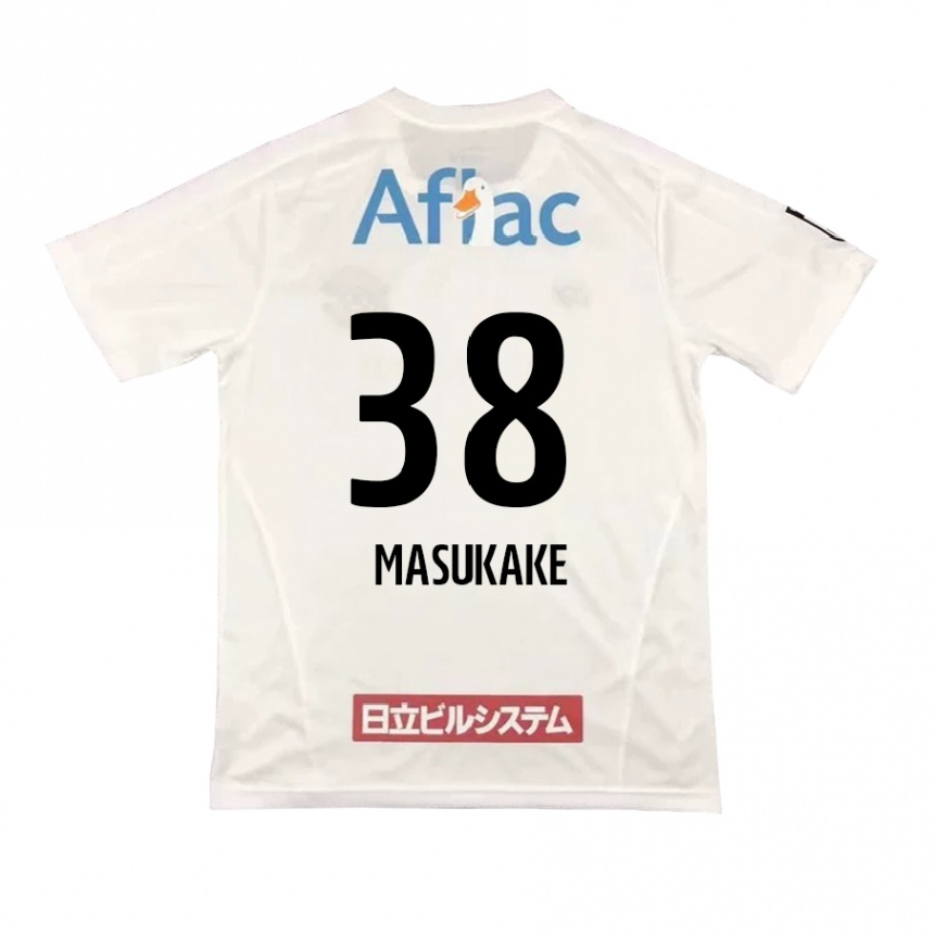 Niño Fútbol Camiseta Yugo Masukake #38 Blanco Negro 2ª Equipación 2024/25