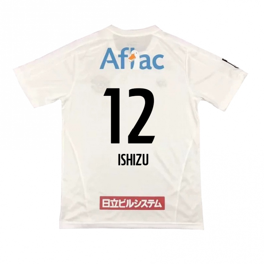 Niño Fútbol Camiseta Kazuki Ishizu #12 Blanco Negro 2ª Equipación 2024/25