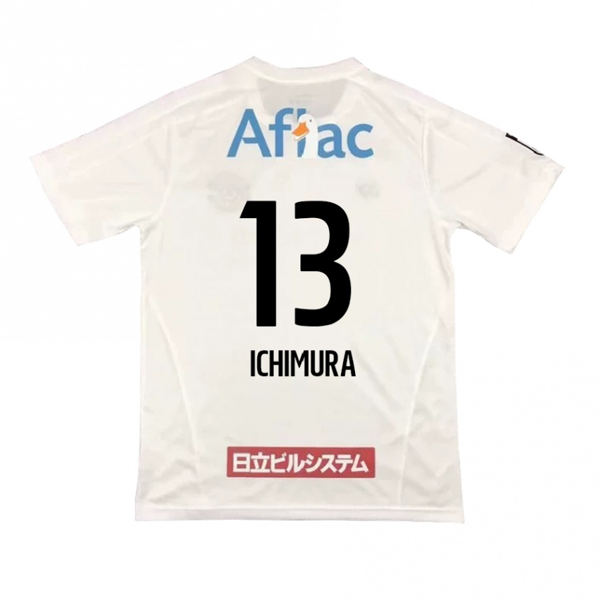 Niño Fútbol Camiseta Ken Ichimura #13 Blanco Negro 2ª Equipación 2024/25