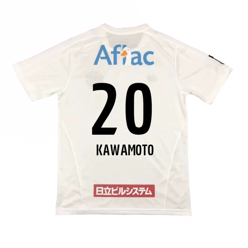 Niño Fútbol Camiseta Daizen Kawamoto #20 Blanco Negro 2ª Equipación 2024/25