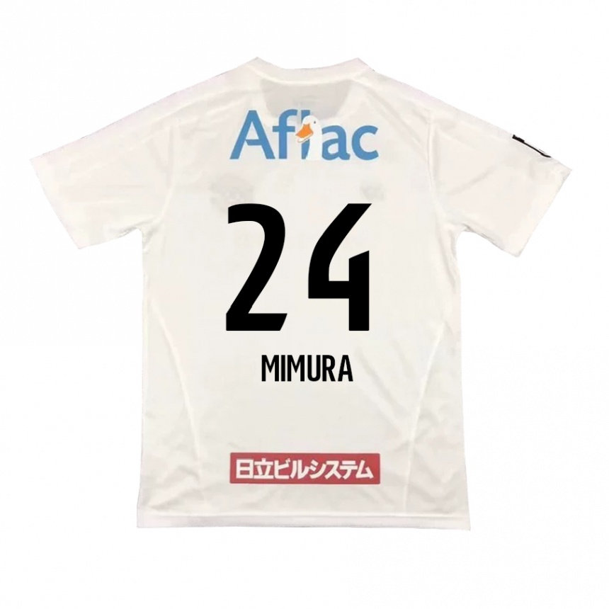 Niño Fútbol Camiseta Kaname Mimura #24 Blanco Negro 2ª Equipación 2024/25