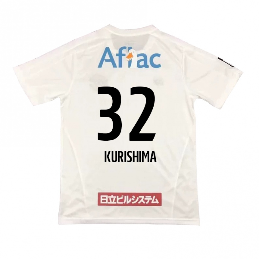 Niño Fútbol Camiseta Sota Kurishima #32 Blanco Negro 2ª Equipación 2024/25