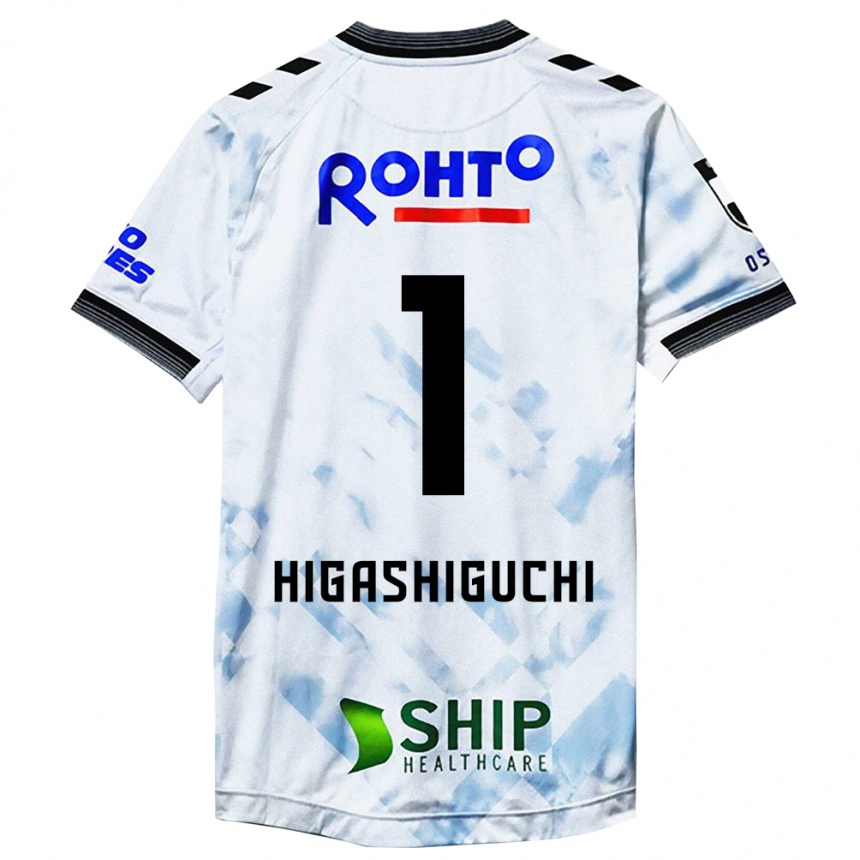 Niño Fútbol Camiseta Masaaki Higashiguchi #1 Blanco Negro 2ª Equipación 2024/25