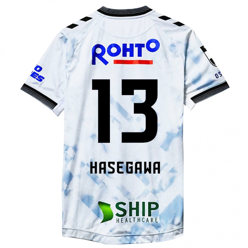 Niño Fútbol Camiseta Kosei Hasegawa #13 Blanco Negro 2ª Equipación 2024/25