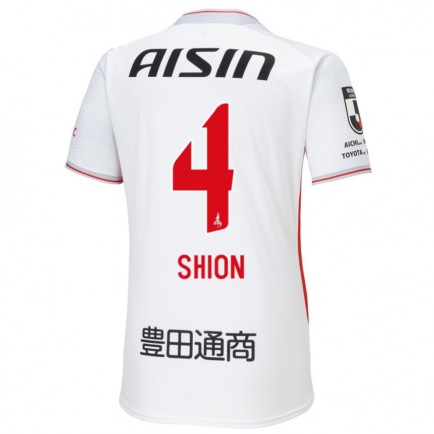 Niño Fútbol Camiseta Shion Inoue #4 Blanco Amarillo Rojo 2ª Equipación 2024/25