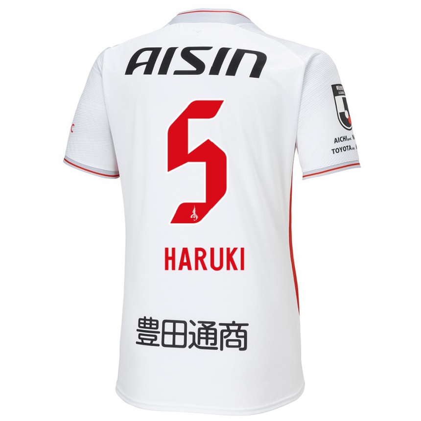 Niño Fútbol Camiseta Haruki Yoshida #5 Blanco Amarillo Rojo 2ª Equipación 2024/25