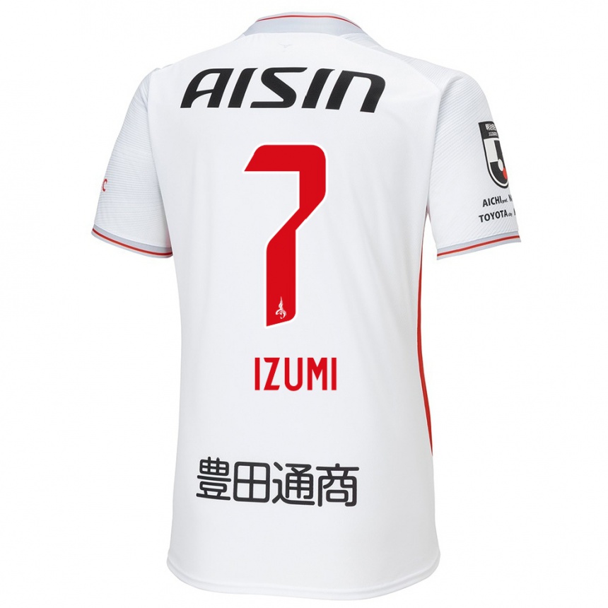 Niño Fútbol Camiseta Ryuji Izumi #7 Blanco Amarillo Rojo 2ª Equipación 2024/25