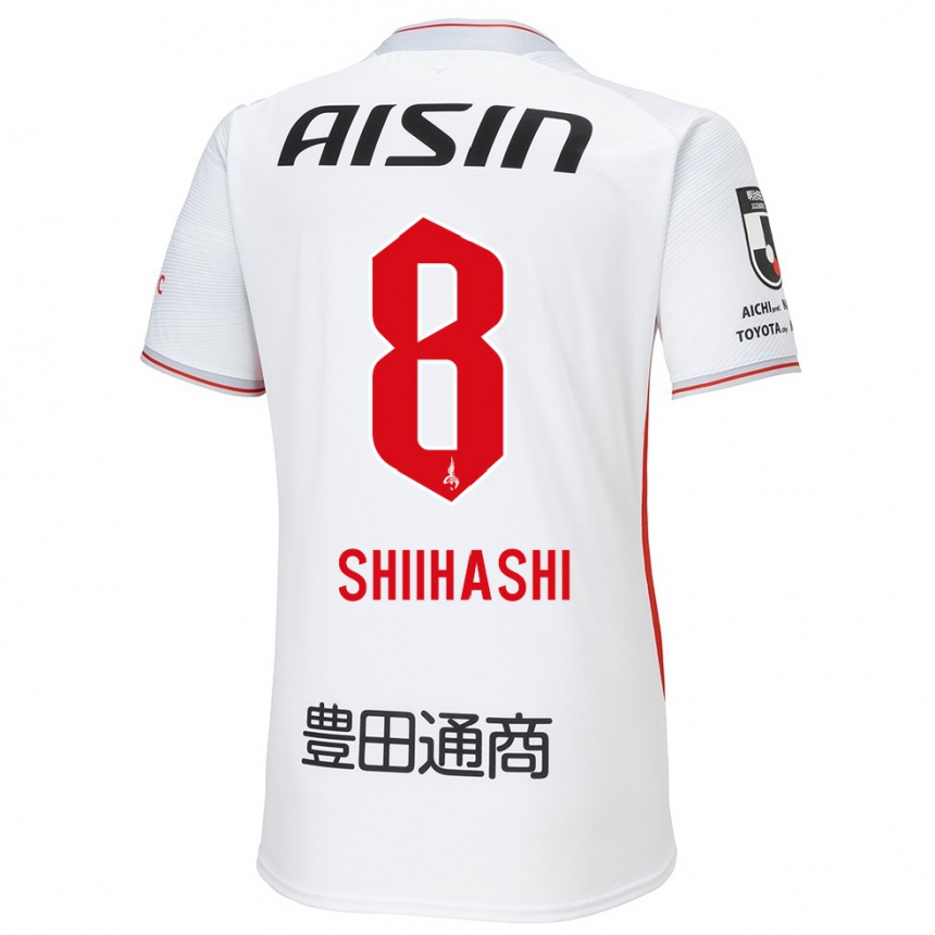 Niño Fútbol Camiseta Keiya Shiihashi #8 Blanco Amarillo Rojo 2ª Equipación 2024/25