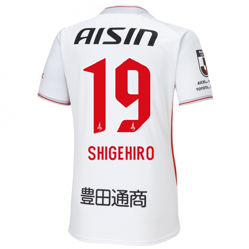 Niño Fútbol Camiseta Takuya Shigehiro #19 Blanco Amarillo Rojo 2ª Equipación 2024/25